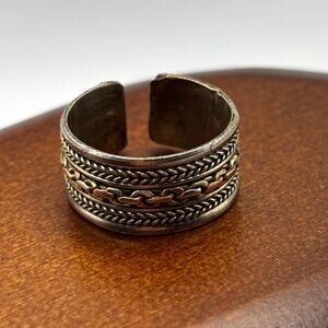 Vintage Tibetan Mixed Metal Spinner Style Band Ring